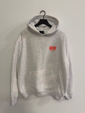 White Fox Boutique Light Gray Hoodie with Orange Logo